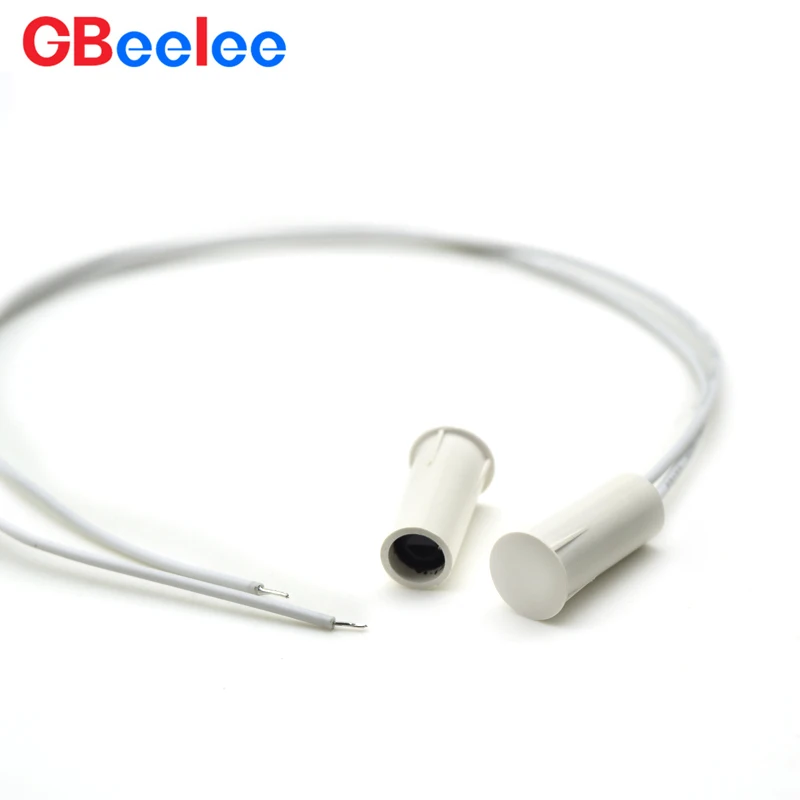 50 stuks bedraad magnetisch deursensoralarm, anti-diefstal ingebedde kunststof magnetische bedieningsschakelaar, normaal open en normaal gesloten