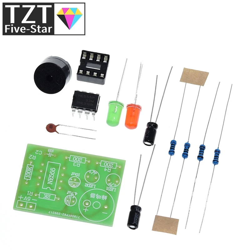 1/3 قطعة NE555 عدة الهزاز المتعدد NE555P دائرة ثابتة مصباح فلاش مزدوج لتقوم بها بنفسك عدة