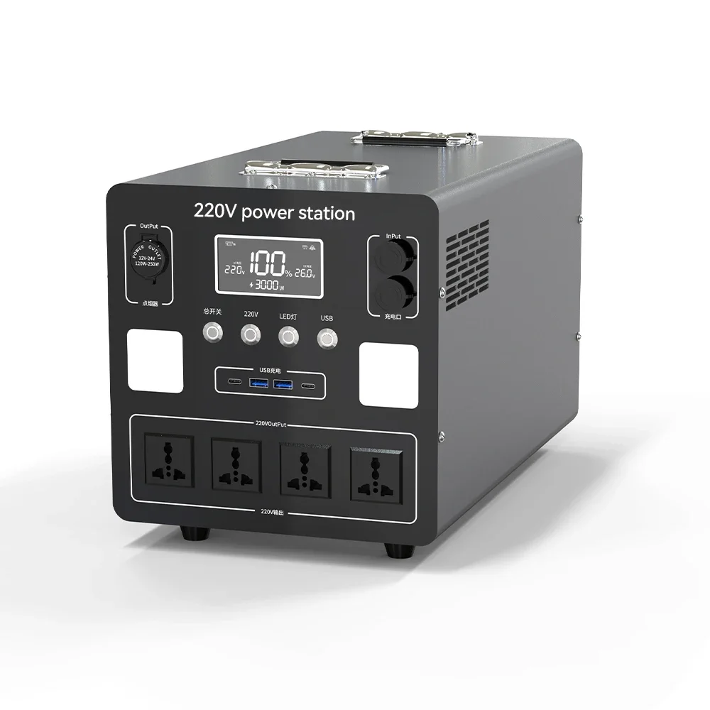 TV Full Solar Off-Grid No  Portable Solar Generator 1200 Watts Battery Solar Generator 220 Volts Portable