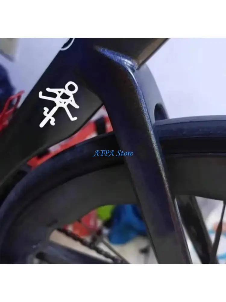 U13C Mountain Bike Frame Sticker Set with Cycling Figure Accent Detail