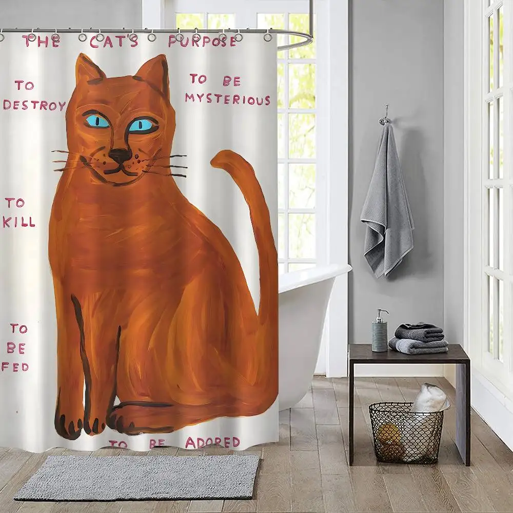 ديفيد شريجلي أرنب لزج HD جودة 1 قطعة ستارة دش نمط بالإضافة إلى خطاف مقاوم للماء آلة قابل للغسل نسيج البوليستر #5