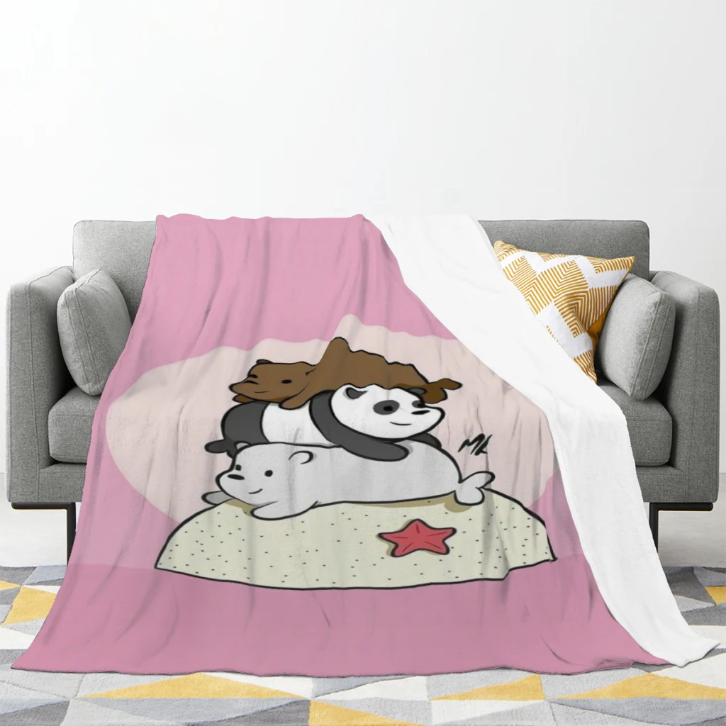 We Bare Bears Medium Blanket Fluffy Soft Bedroom Decor Sofa Blankets Comforter Home and Decoration