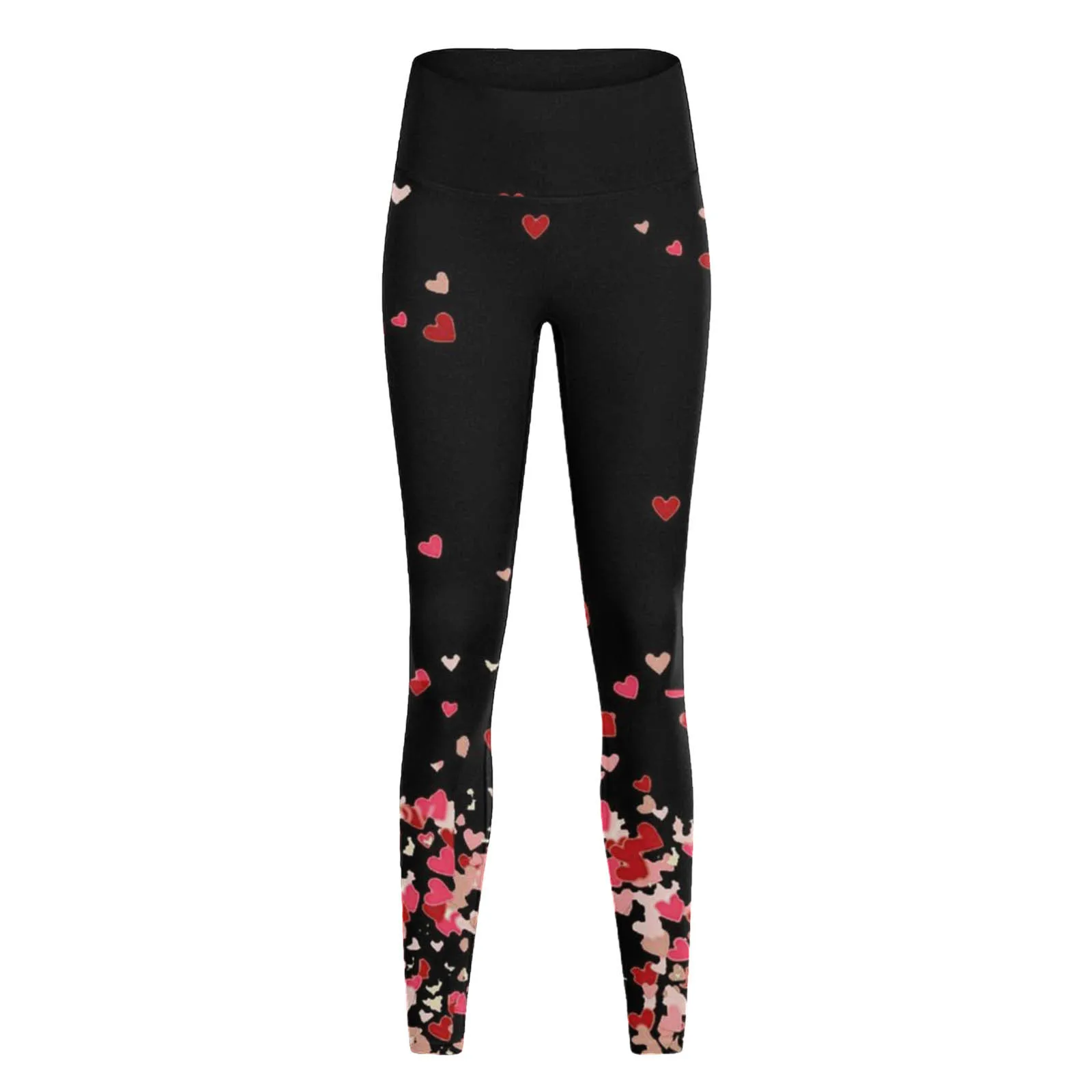 Legging motif hari Valentine wanita, Legging rumah kasual Yoga, celana ketat olahraga bermotif hati cinta, Legging nyaman wanita