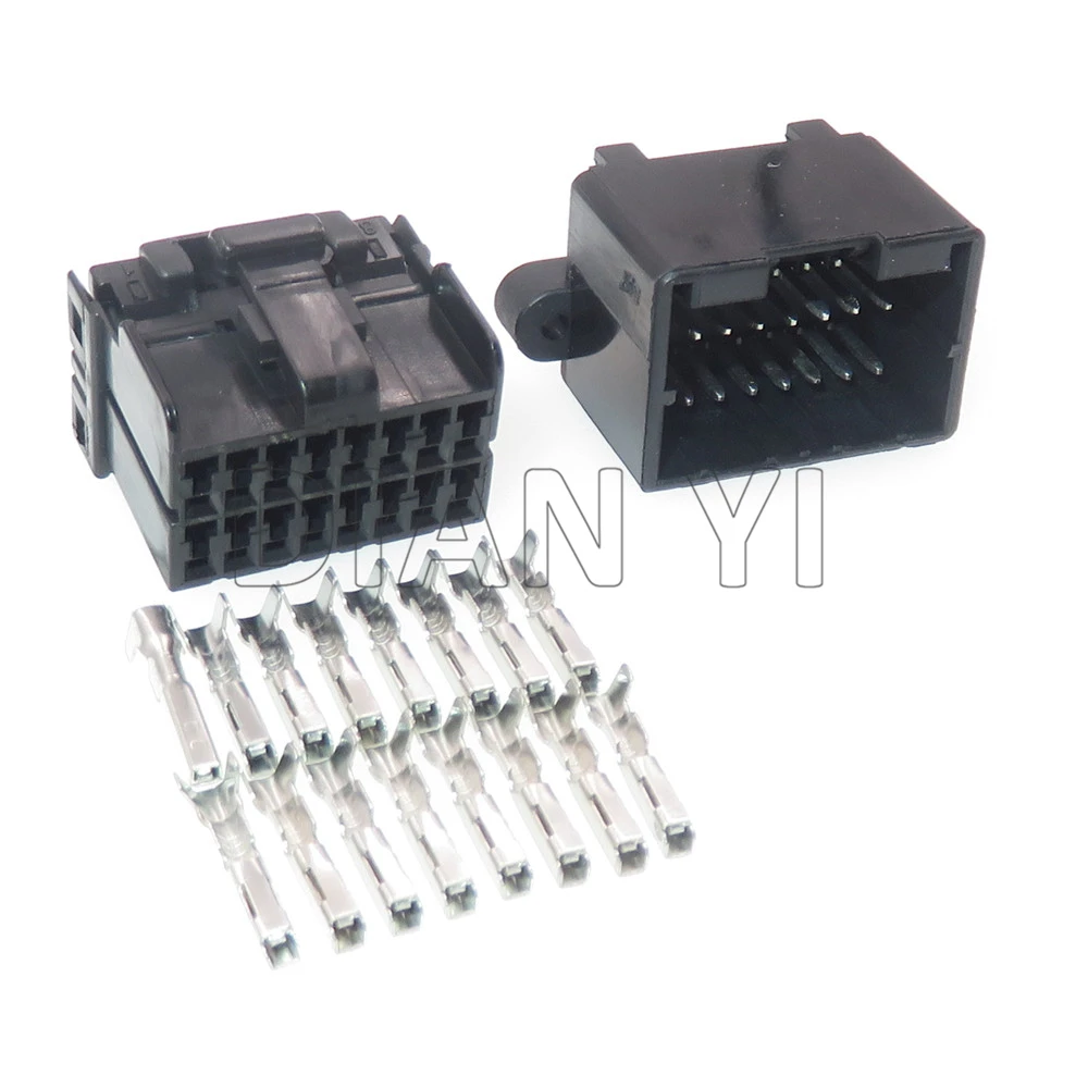 1 Set 16 Way Auto Parts 174046-2 Car Wire Unsealed Socket With Cables 174053-2 AC Assembly Automobile PCB Connector 174046-1