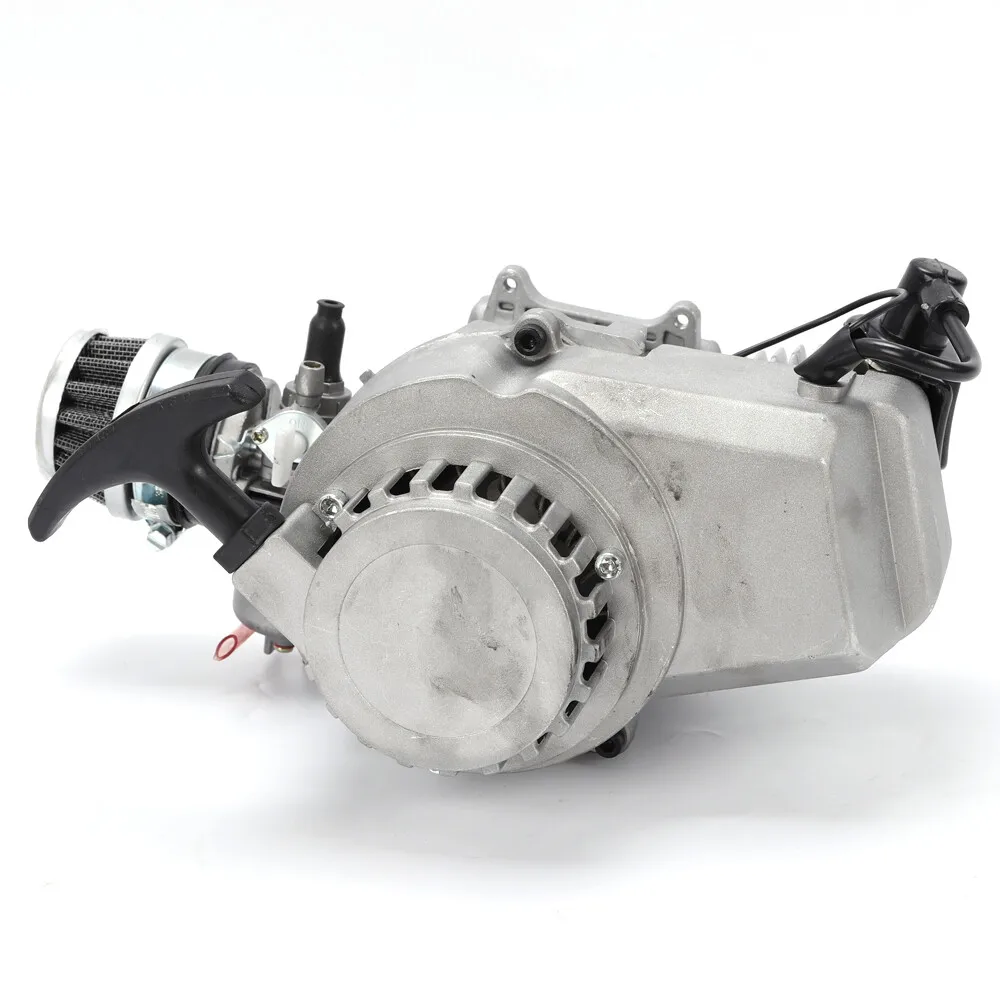 49cc alumínio dois tempos minimoto motor peças kit pull start unidade de motor completa para scooter bolso dirt bike quad atv