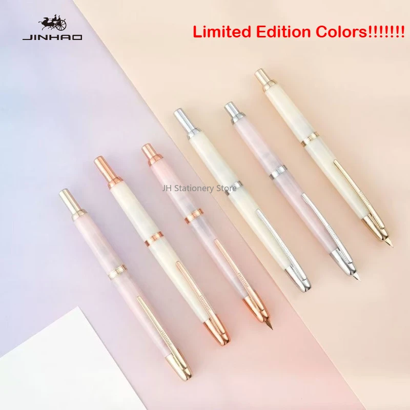 لون محدود! JINHAO 20 الوردي الذهب كليب الراتنج الصحافة قلم حبر EF F قلم حبر مع محول اللوازم المدرسية القرطاسية PK 10 A1 #2