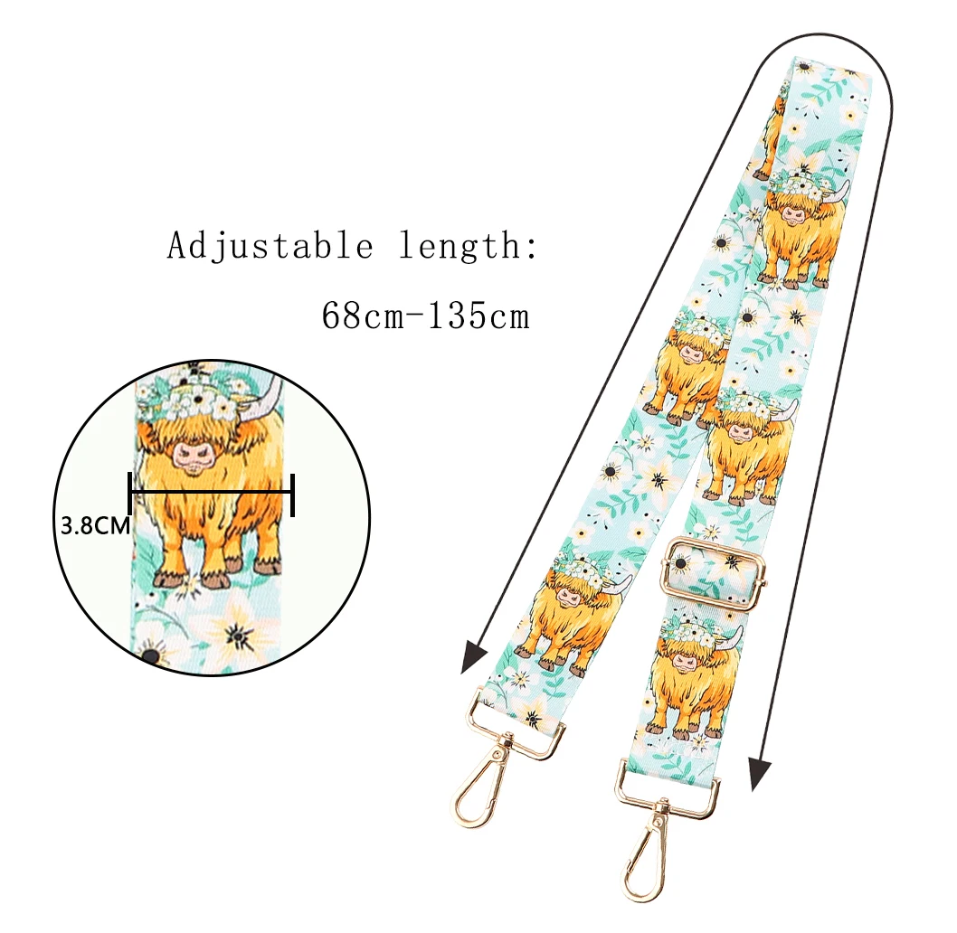 Animal Cartoon Childhood Fun Adjustable Widening Shoulder Bag Straps for Ladies Crossbody Handbag Fashionable Bag Accessories