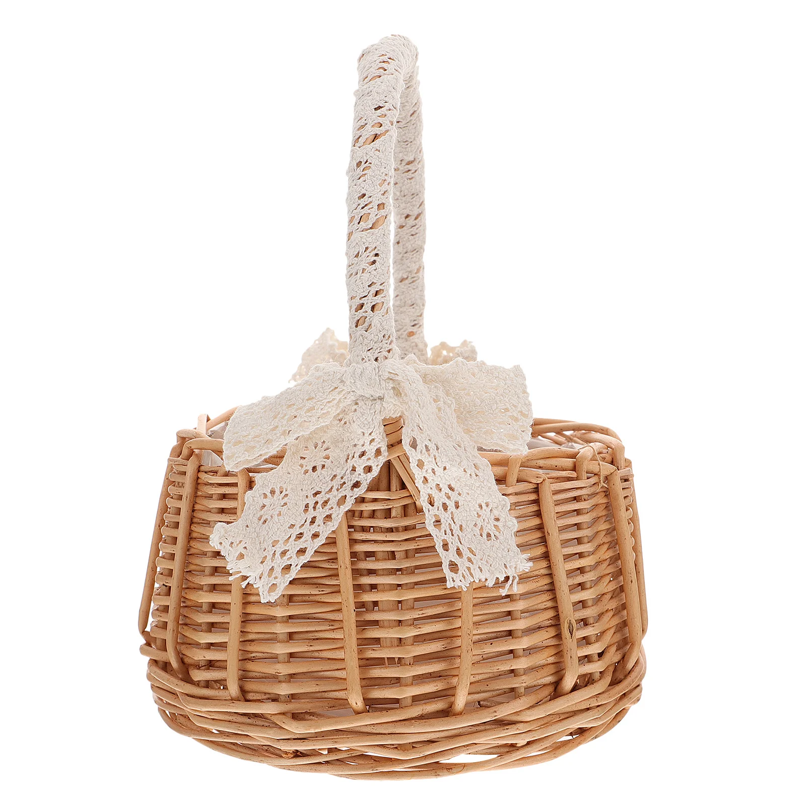 

1Pcs Handwoven Rattan Flower Basket Khaki Sturdy Storage Basket Decorative Rustic Container Suitable for Artificial Fresh