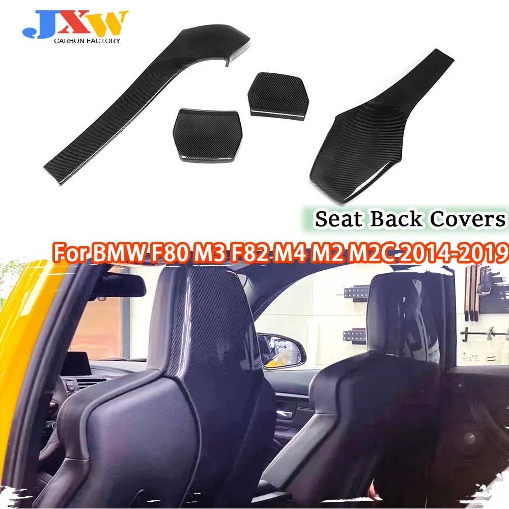 Real Droge Koolstofvezel Auto-interieur Rugleuning Covers Versieringen Voor BMW F80 M3 F82 F83 M4 F87 M2 M2C 2014-2019 Body Kits - afbeelding 2