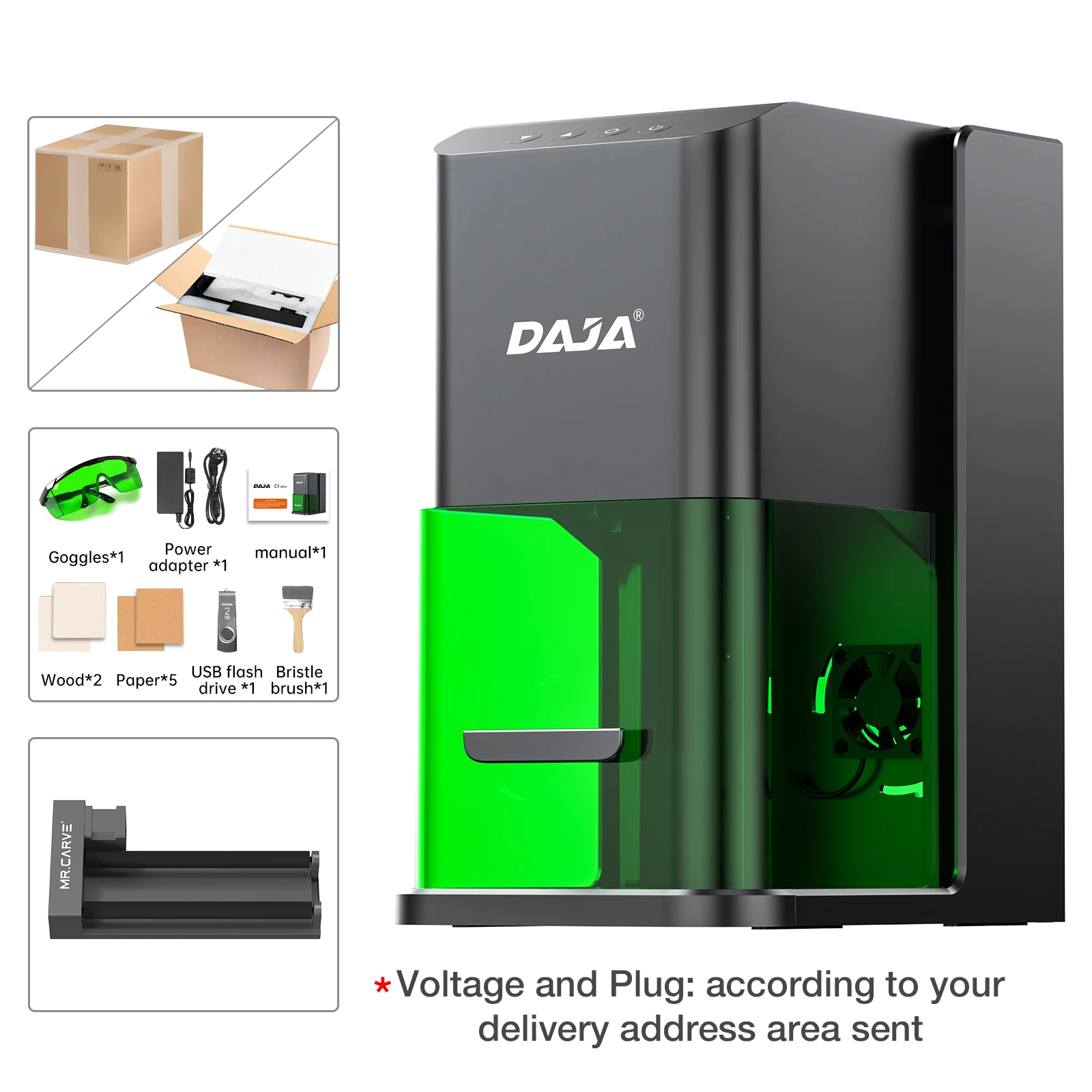 DAJA C1 Ultra Lasergraveermachine Galvanometer-gebaseerd Snellere Krachtige Mini voor RVS Hout Geverfd Metaal Glas Acryl Papier