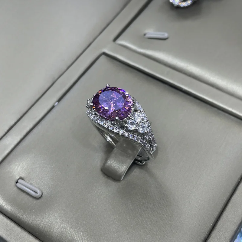 

Starry Sky Cut Dried Rose Three-Piece Full Diamond Luxurious Open Ring for Women Elegant Pendant Earrings Set