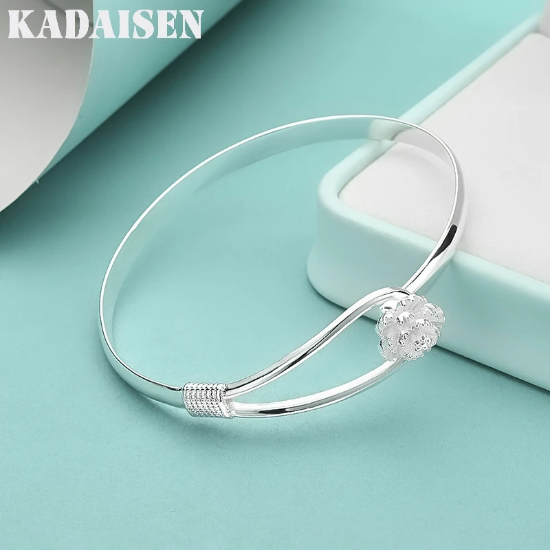 

Рождественский подарок: браслет из стерлингового серебра 925 пробы, ювелирное украшение для женщин и девушек, модный, элегантный, с цветочной застежкой