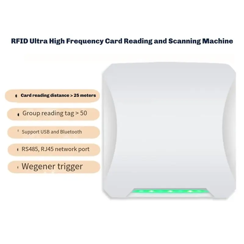 ABZZ-UHF RFID Reader 860-960Mhz 25M Long Range Anti-Collision Multi-Tag Reading 0- 33Bbm ISO18000-6C/ISO18000-6B Relay