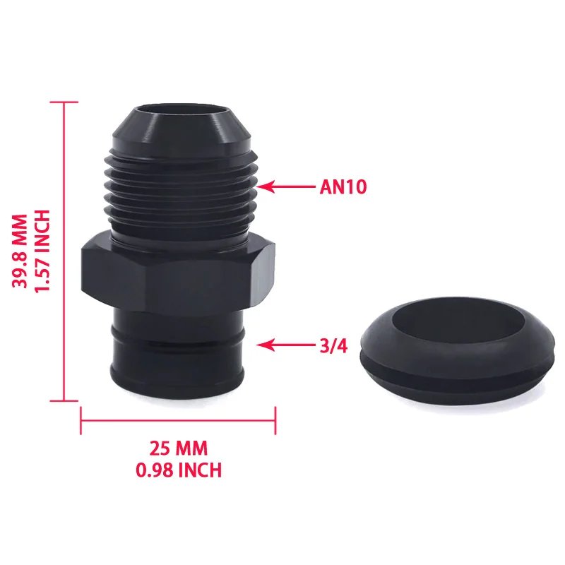 AN10 Aluminum Pusher Valve Cover Sealing Ring for Universal LS Engine Black Sealing Ring Automotive Racing Fuel Line Kit