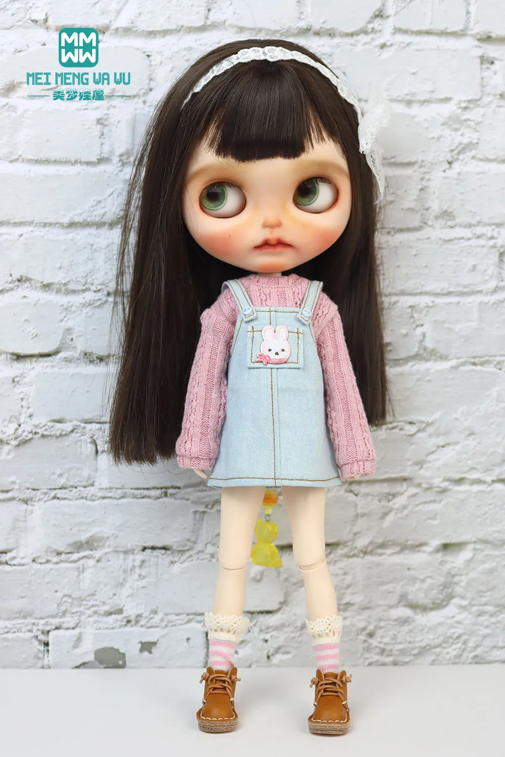 Blyth doll clothing fashion sweater short skirt jeans flared pants suitable for 28-30 cm OB22 OB24 doll accessories gift