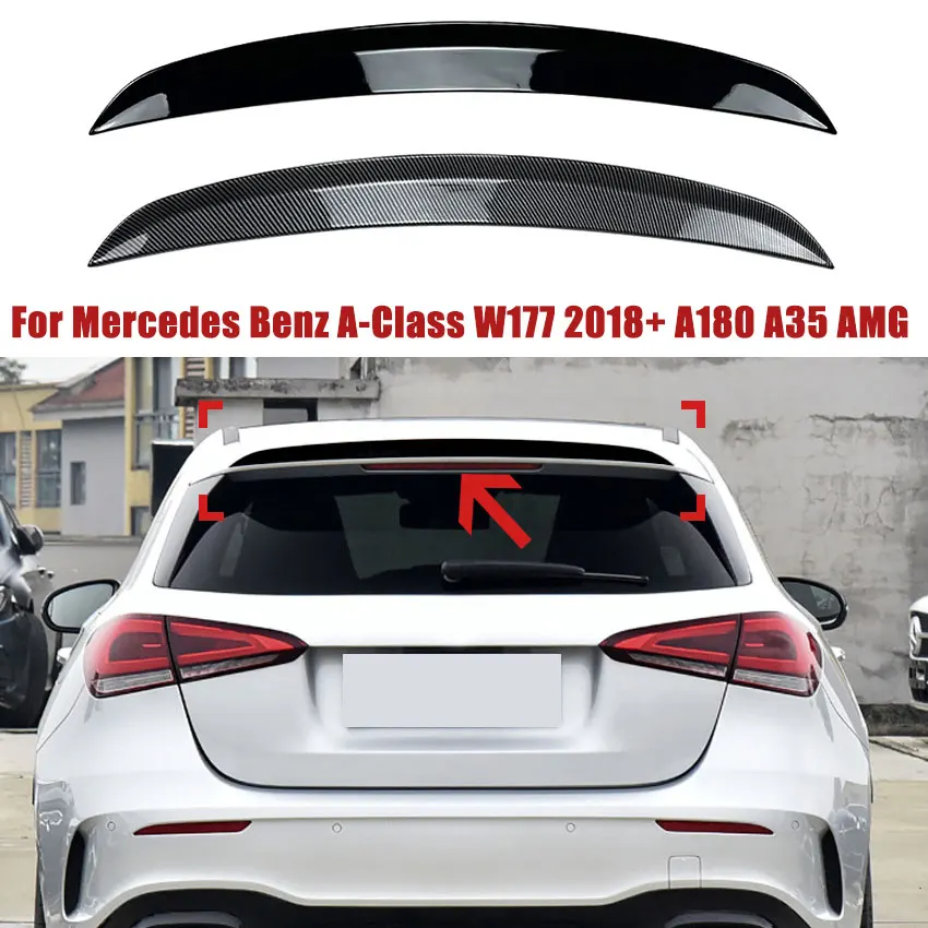 

Для Mercedes Benz A-Class W177 2018 + A180 A200 A220 A35 AMG Автомобильный задний багажник спойлер на крыло хвост крыло фиксированный ветрозащитный комплект