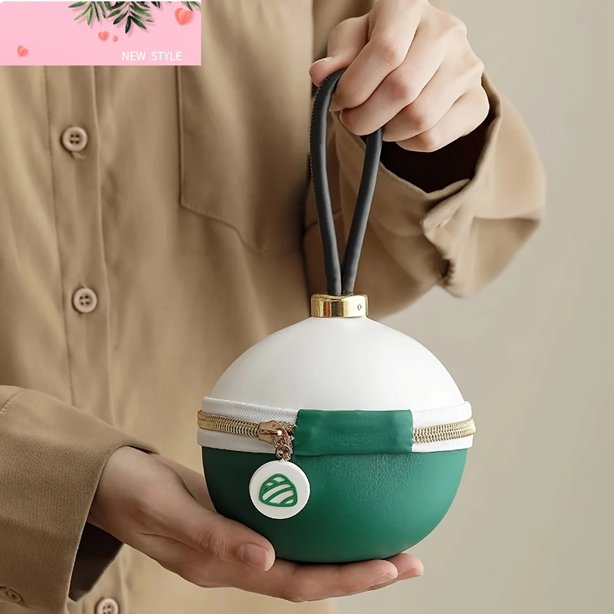 

1 Set Of 4pcs Ceramic And Glass Travel Tea Set, Include One Pot And Three Cups, Outdoor Camping Portable Tea Set, Tea Accessorie