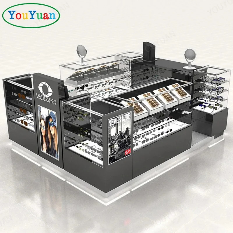 custom.4ft Sunglasses Display Storage Glasses Display Cabinet Sunglass Kiosk Eyewear Shop Window Display Optical Layout wi