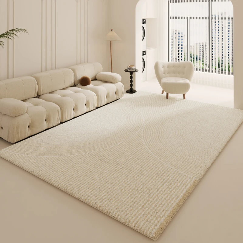 Simple Lines Living Room Decoration Carpet Modern Bedroom Bedside Plush Carpets Light Luxury Study Room Cloakroom Non-slip Rug