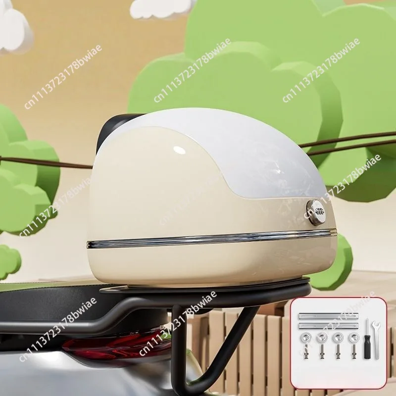 Motorcycle Trunk Box with Password Lock Inner Liner Universal Large Waterproof Storage for Moped Delivery