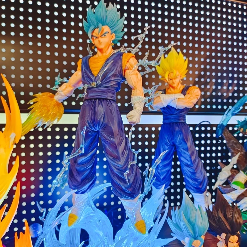 

Горячая статуя JT Dragon Ball Z Vegetto Super Saiyan, экшн-фигурка аниме, 38 см/14,96 дюйма, 3 головки, замена коллекционной модели, игрушки, подарки
