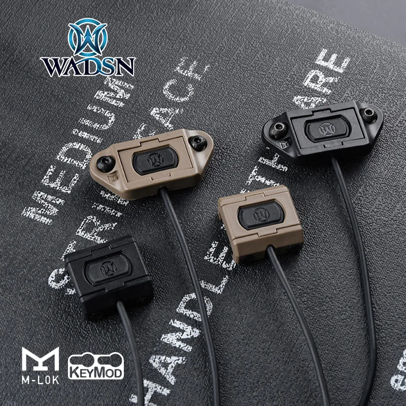 WADSN ModButton Lite Tactical Flashlight Mini Switch Mlok Keymod Pic Picatinny rail  M600 M300 PEQ DBAL 2.5mm 3.5mm Plug