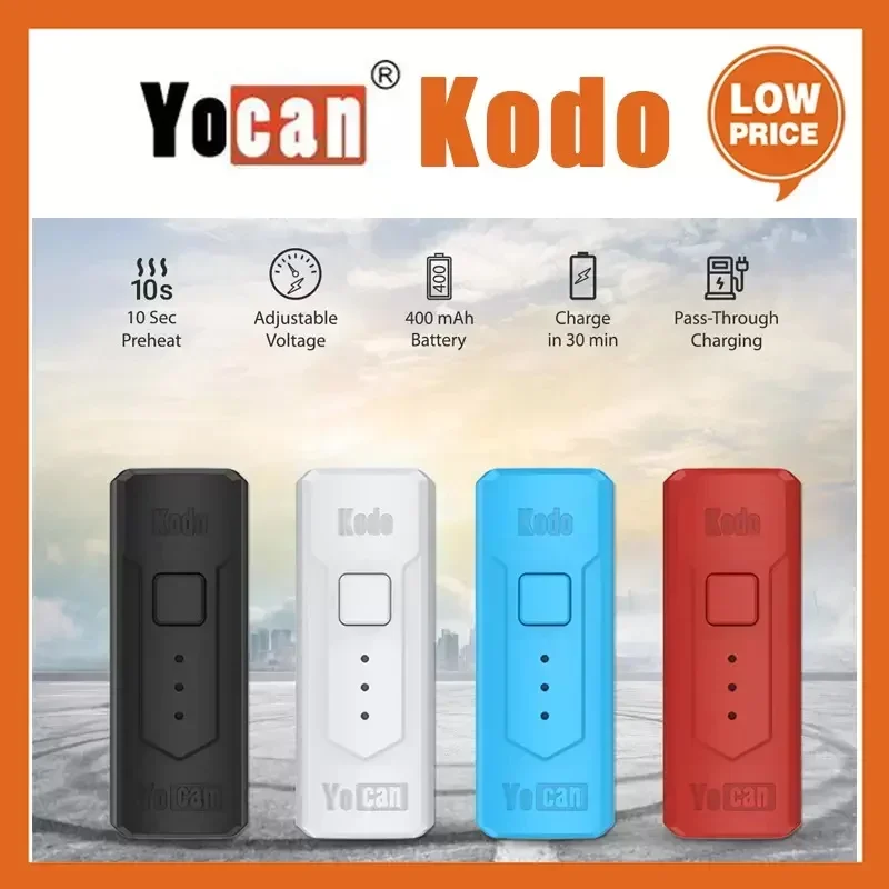 

5 шт. оригинальный Yocan Kodo Box Mod встроенный аккумулятор 400 мАч предварительный нагрев VV Vape Mods для 510 Thread толстый масляный картридж тележки распылители