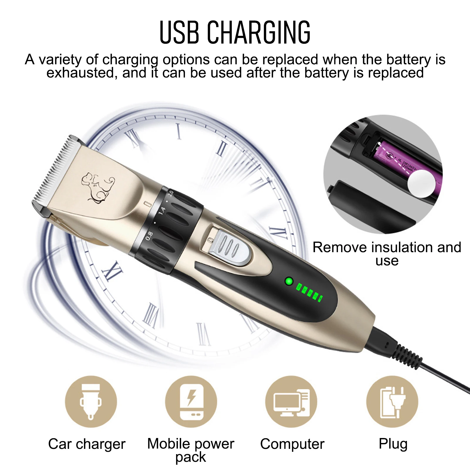 HIENA Trymer do sierści zwierząt Profesjonalna elektryczna maszynka do strzyżenia sierści dla psów i kotów Maszyna do strzyżenia sierści zwierząt domowych o dużej mocy