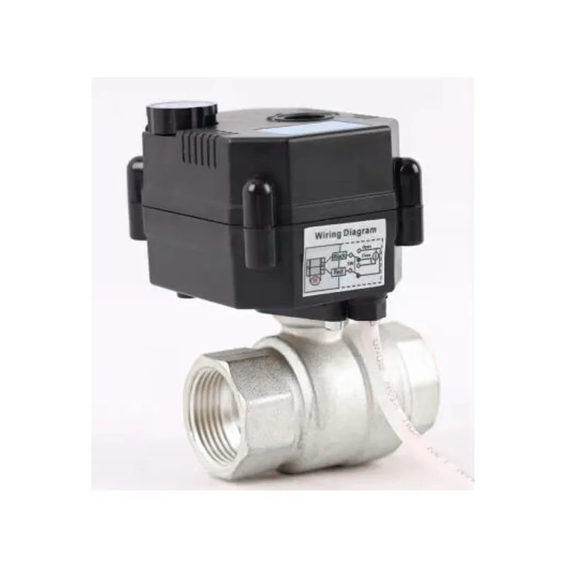 dn50 2 inch 2 Way 12v Stainless Steel Water Flow Control on/off type Electric Motorized Actuator Ball Valve