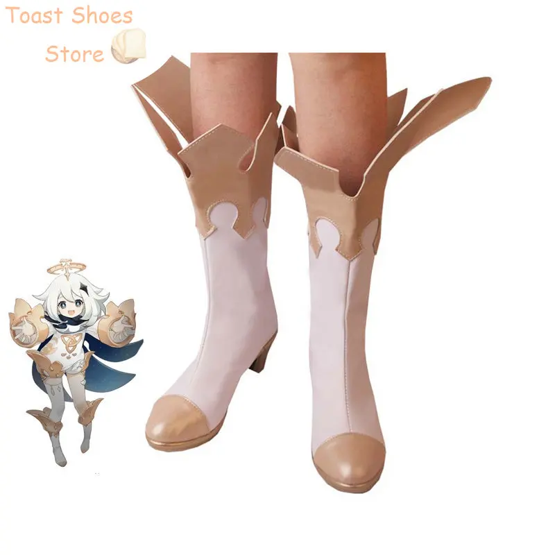 

Paimon Cosplay Shoes High Heel PU Leather Shoes GenshinImpact Cosplay Props Halloween Carnival Boots Costume Prop