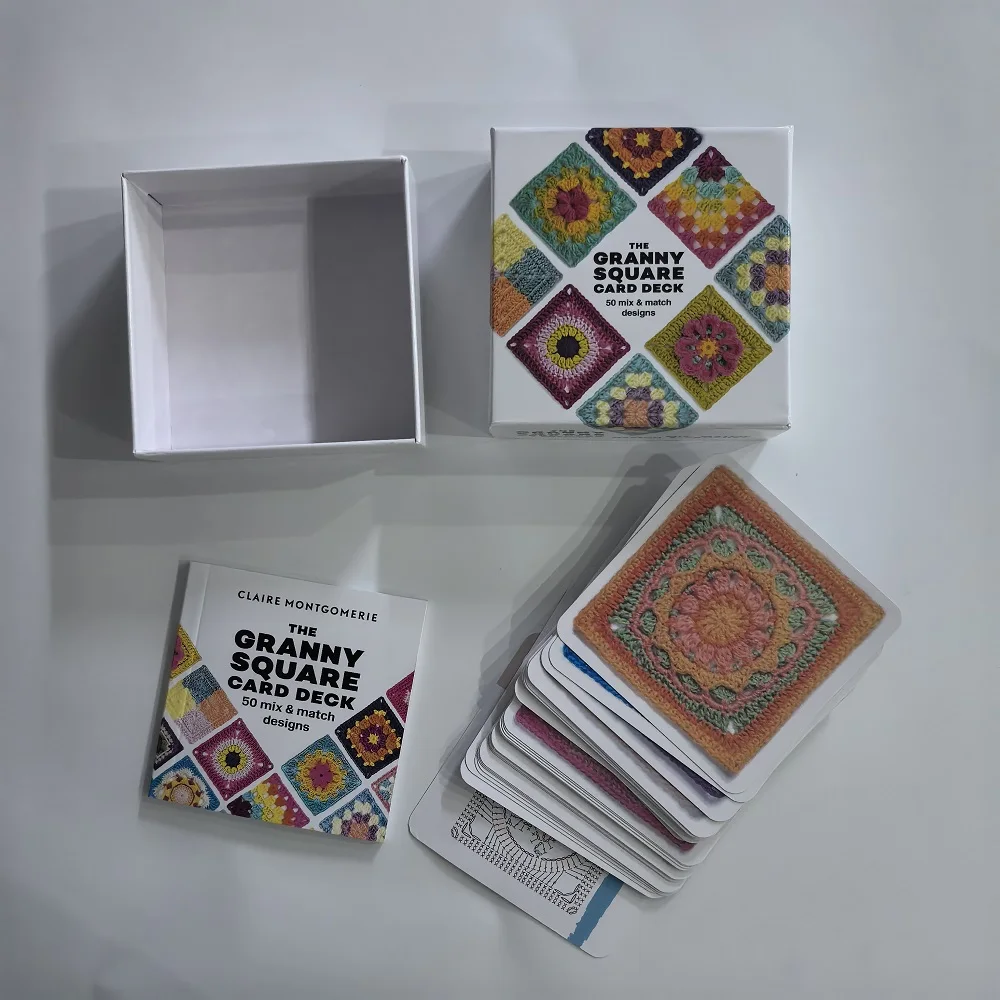 50pcs DIY Knitted Pattern Cards Granny Square Card Decks Mix & Match Designs Beginner Knitting Book Learn