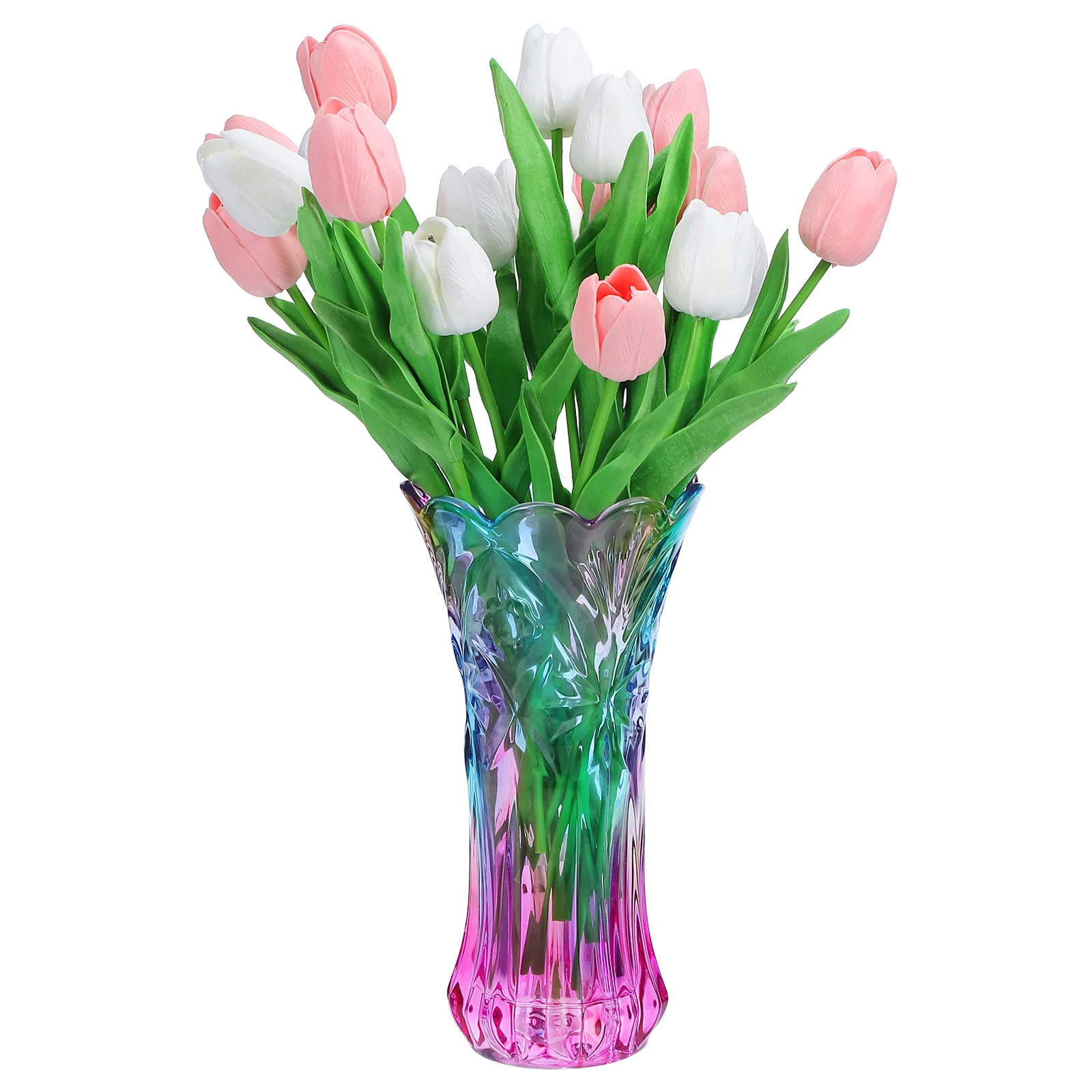 

Rainbow Color Crystal Glass Vase Decorative Flower Container Home Desktop Plant Container Glass Vase Fashion Table Centerpiece