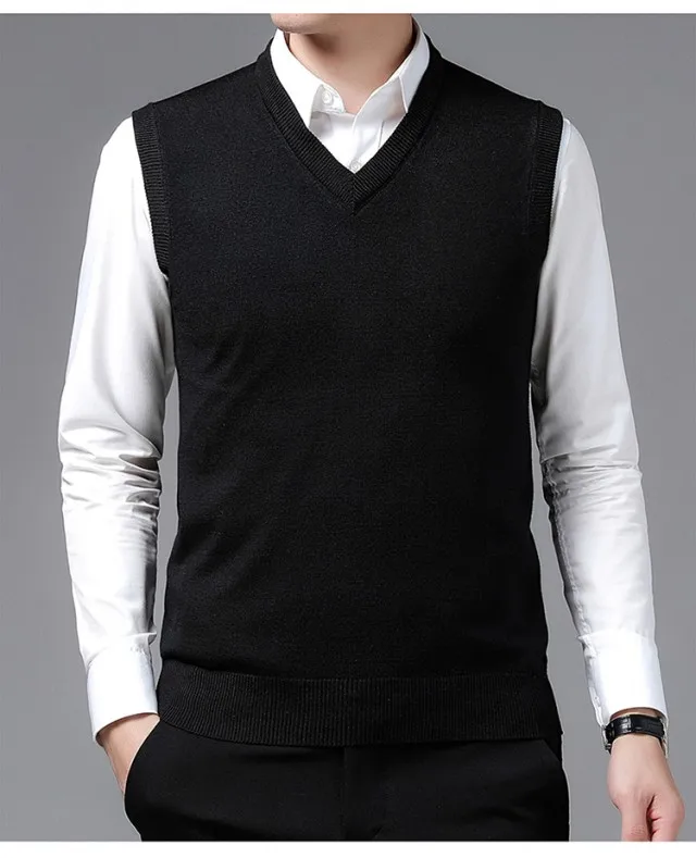 

Осенние и зимние свитера, жилеты, жилеты, мужские толстые вязаные свитера с добавлением бархата и майки.