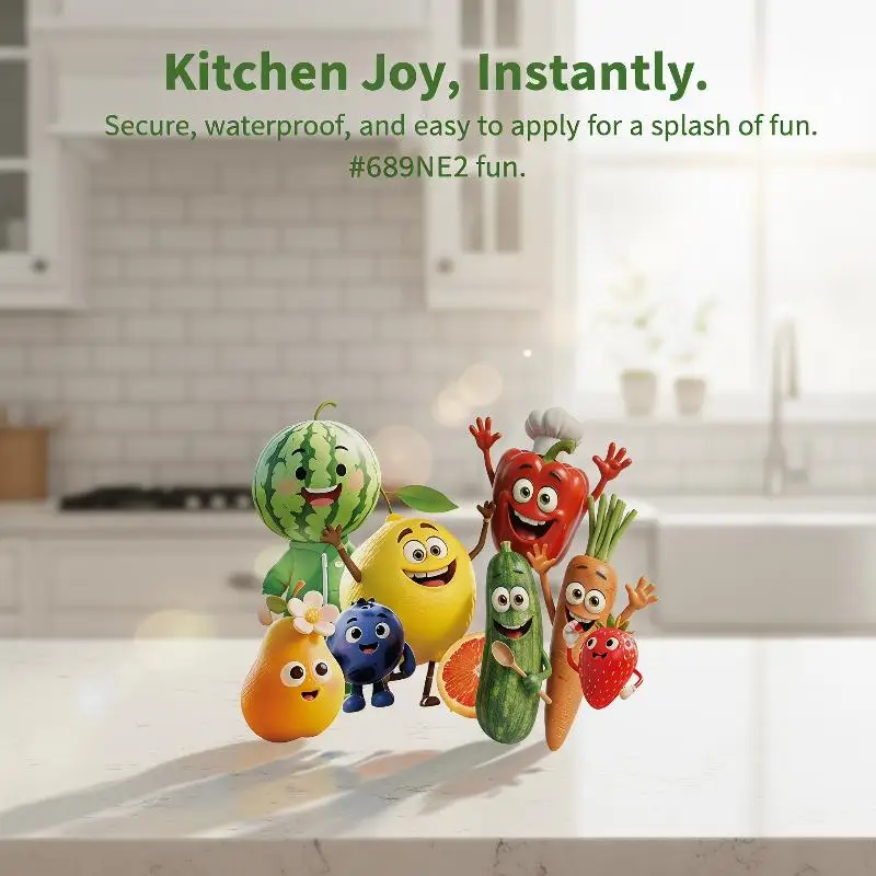 Expressive Emotion Vegetable Wall Stickers for Home Decor PVC Easy Application Removable and Durable