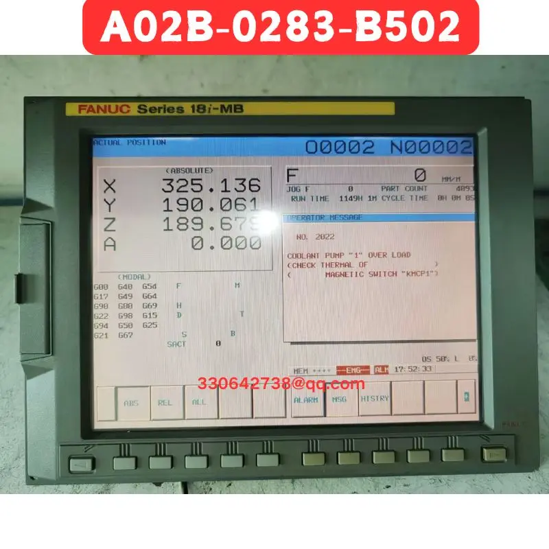 

Used FANUC A02B-0283-B502 18i-MB TB System Unit Tested OK