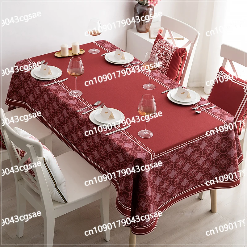 Christmas and New Year Tablecloth Thickened Waterproof Tablecloth Nordic Rectangular Anti-scalding and Leave-in Table