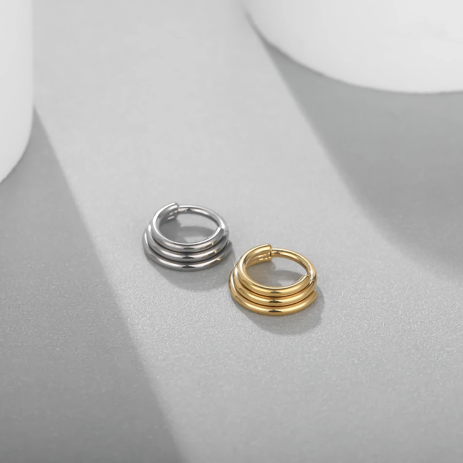 1pcs Titanium Segment Nose Ring 3/5 Layer Septum Clicker Helix Tragus Cartilage Earrings Body Piercing Jewelry for Women Men image 5