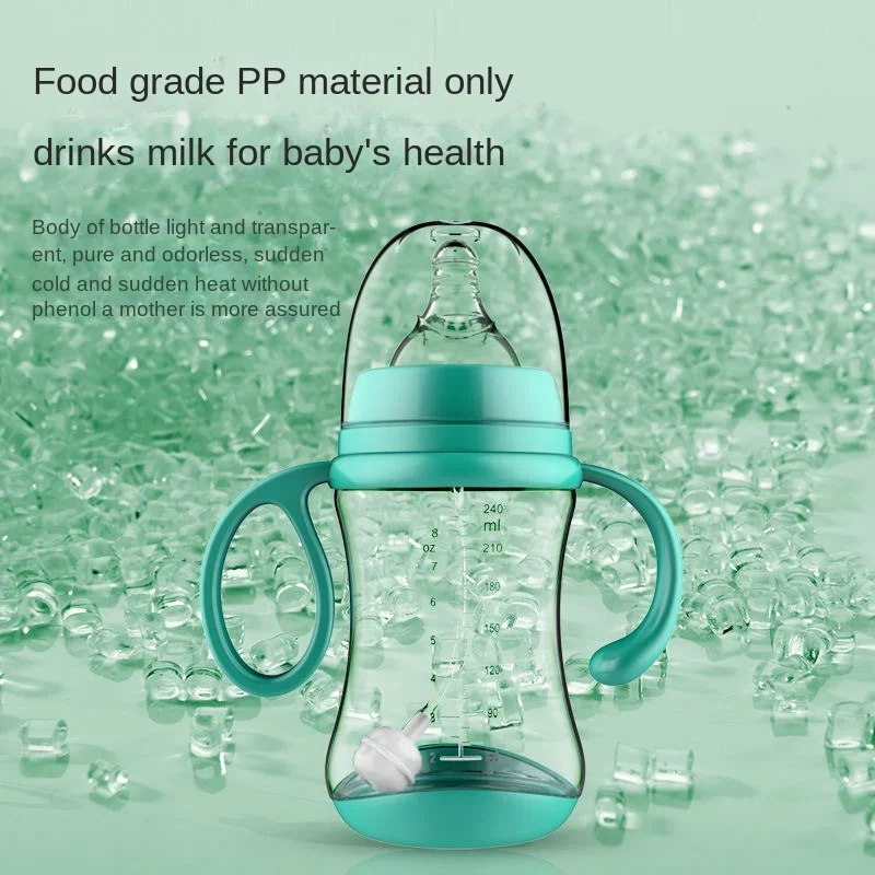 Anti-Choke Baby Fles Met Grip Brede Kaliber Zuigflessen Fpr Pasgeboren Dring Cup Dual Gebruik Baby Melk water Drinken Fles