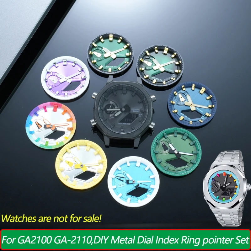 GA2100 4INI watch Dial mod kit For Casioak GA-2110 GA-2100 Metal dial /Hands /Scale circle Watch Part Personalized Accessories
