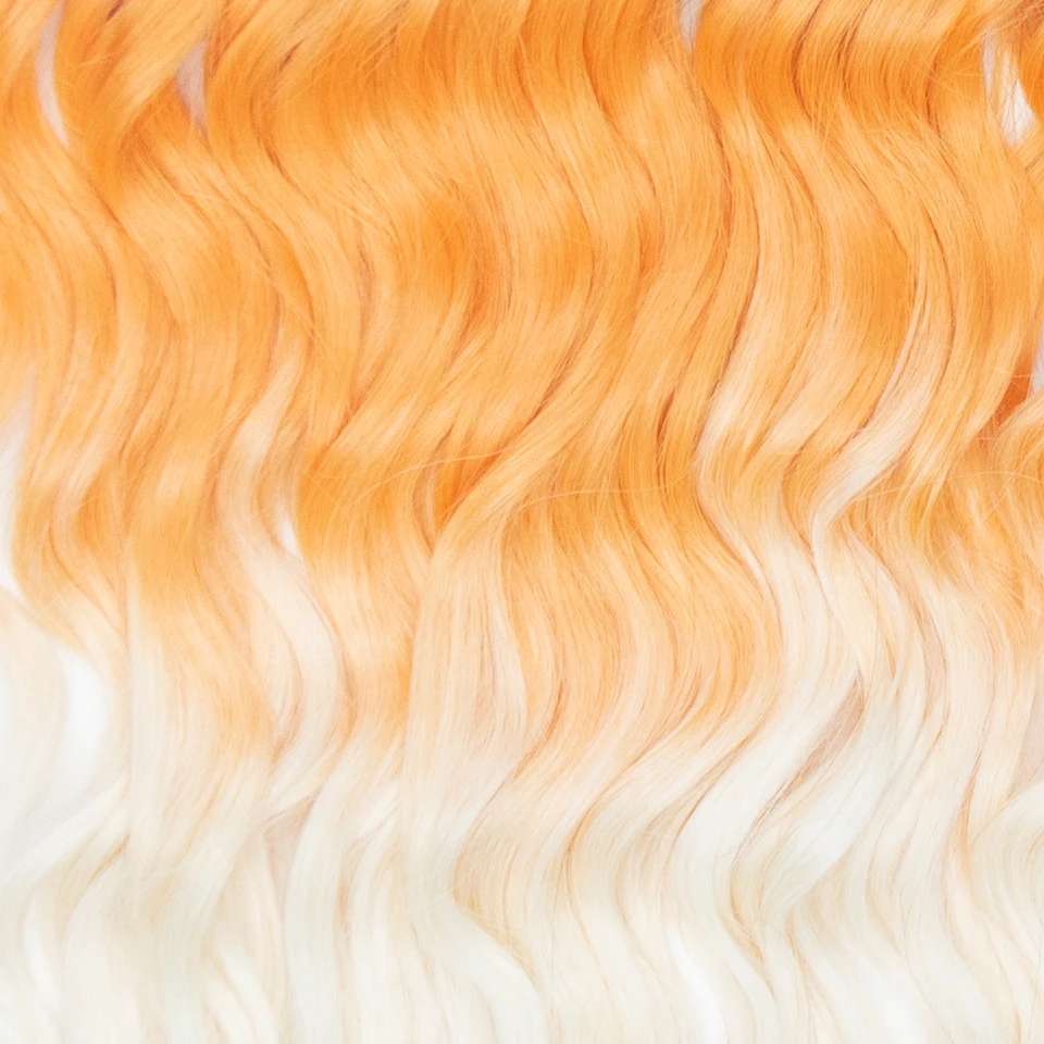 BELLA Anna 24 Inch Synthetic Hair Water Wave Braiding Hair Extensions Ombre Orange Deep Wave Curl Twist Crochet Hair for Women image 6