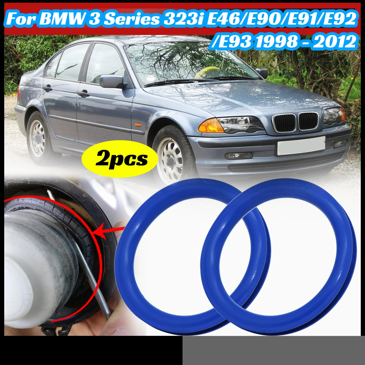 

2X Gas Cap Fuel Seal for BMW 3 Series 323i E46/E90/E91/E92/E93 1998-2012 Tank Cover Neck Repair O-ring Gasket Washer V Shape Car