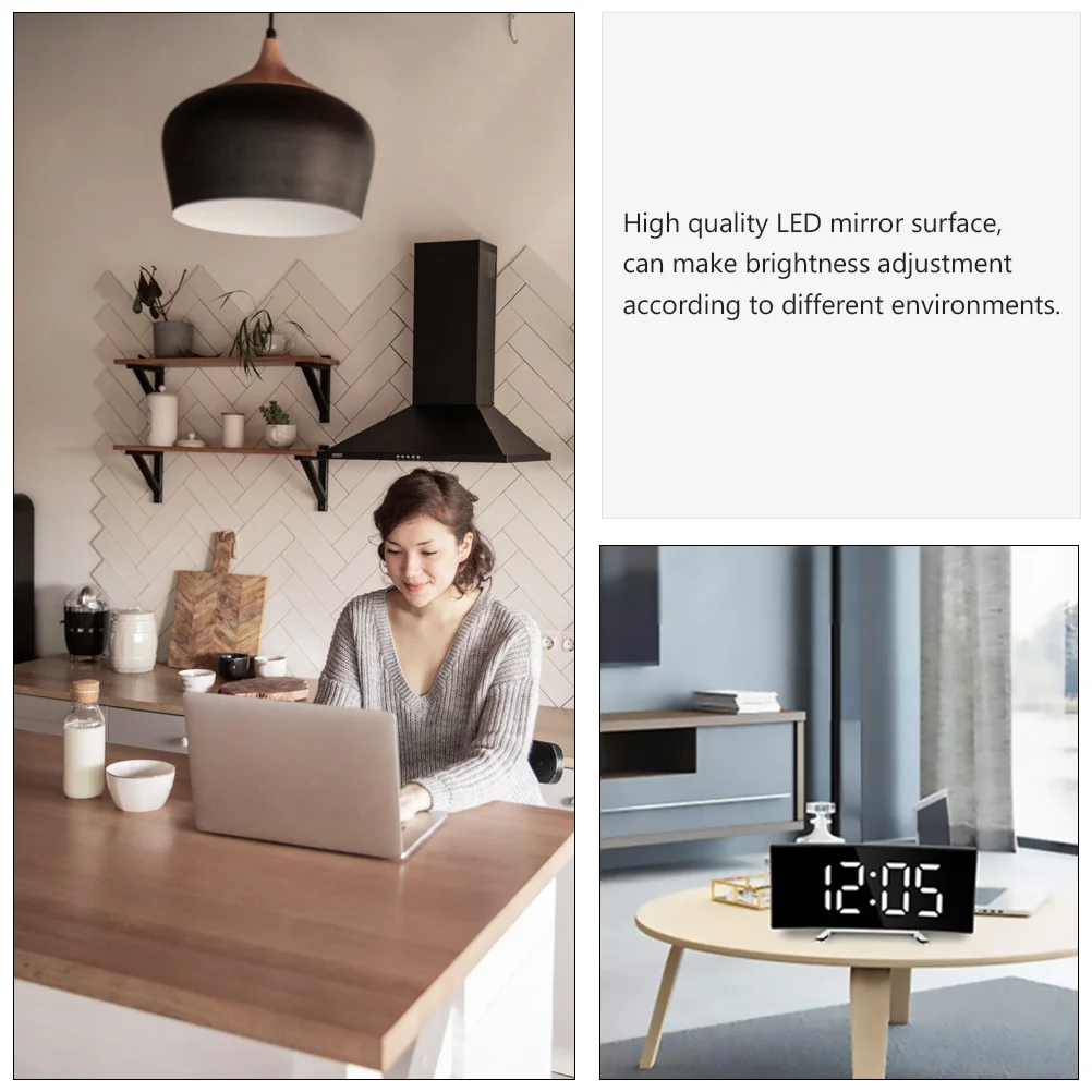 

Creative LED Clock Multi-Function Digital Alarm Clock Large Surface for Home Office Bedroom Decoration