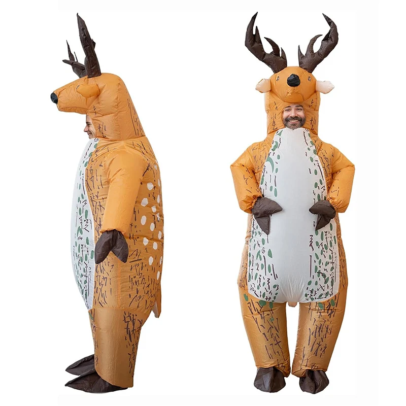 

Inflatable Reindeer Costume Blow Up Mascot Funny Christmas Carnival Holiday Party Costume Suit Adult Role-playing Cosplay Props