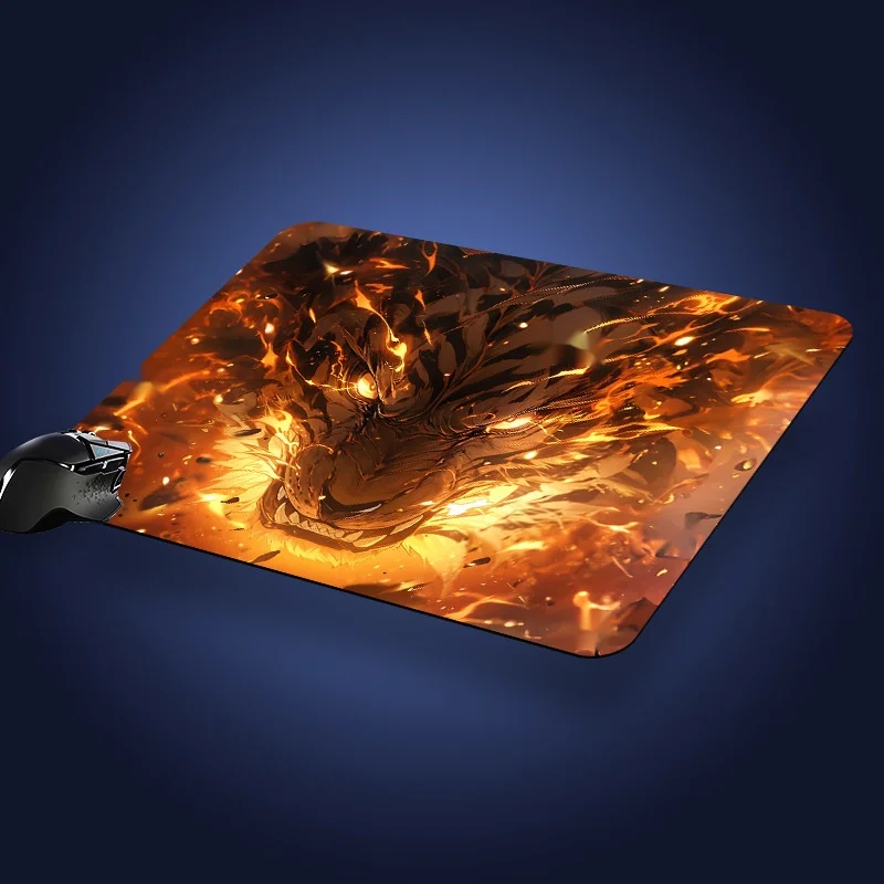 Mauspad aus Naturkautschuk, 43 Muster, 2 Größen, rutschfeste Schreibtischunterlage, Büro- und Gaming-Mauspad, Tier- und Flammendesign – Detail 17