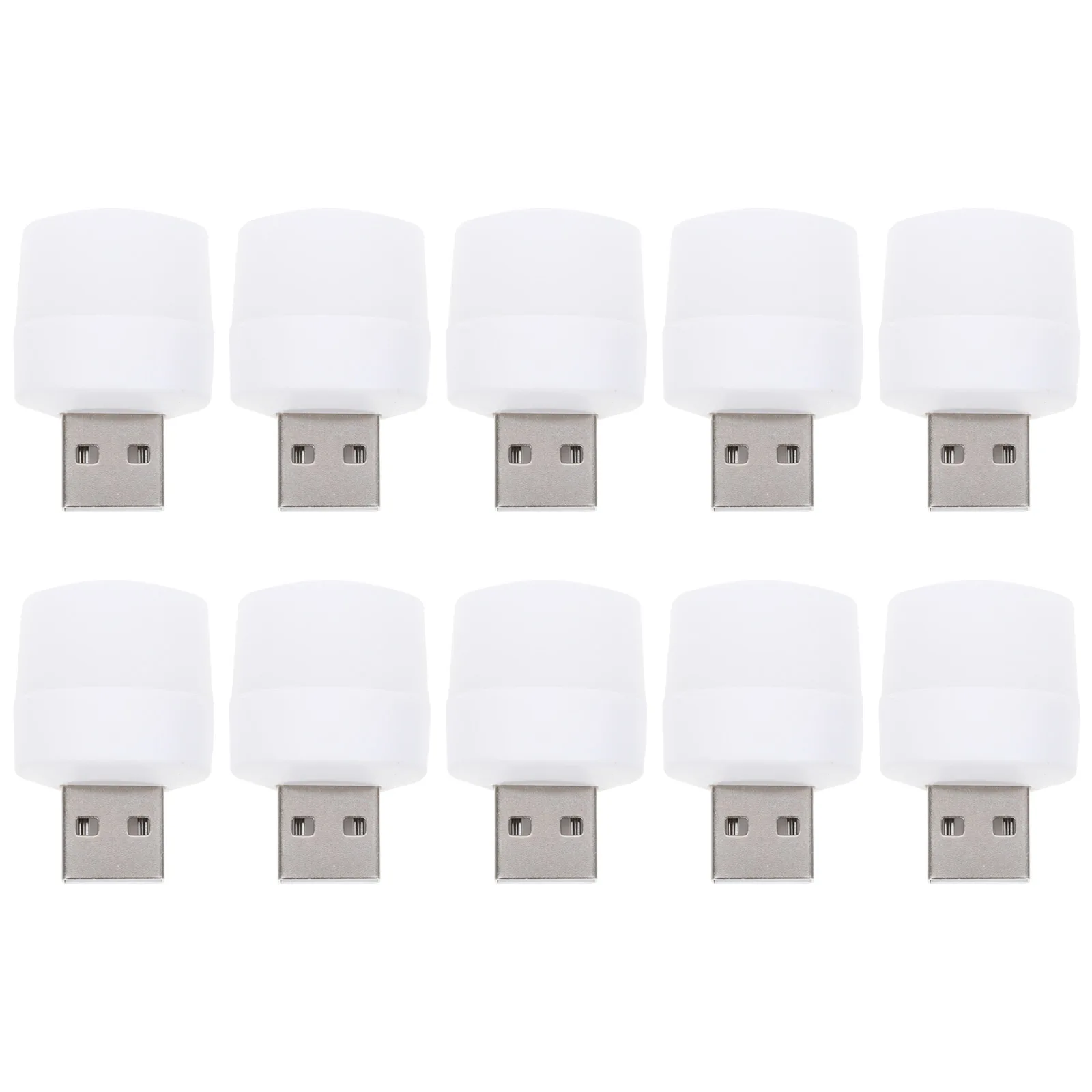 

10 Pcs Portable Night Light LED Usb Lamp Computer Laptop Mini Car Interior Atmosphere Lights White Travel