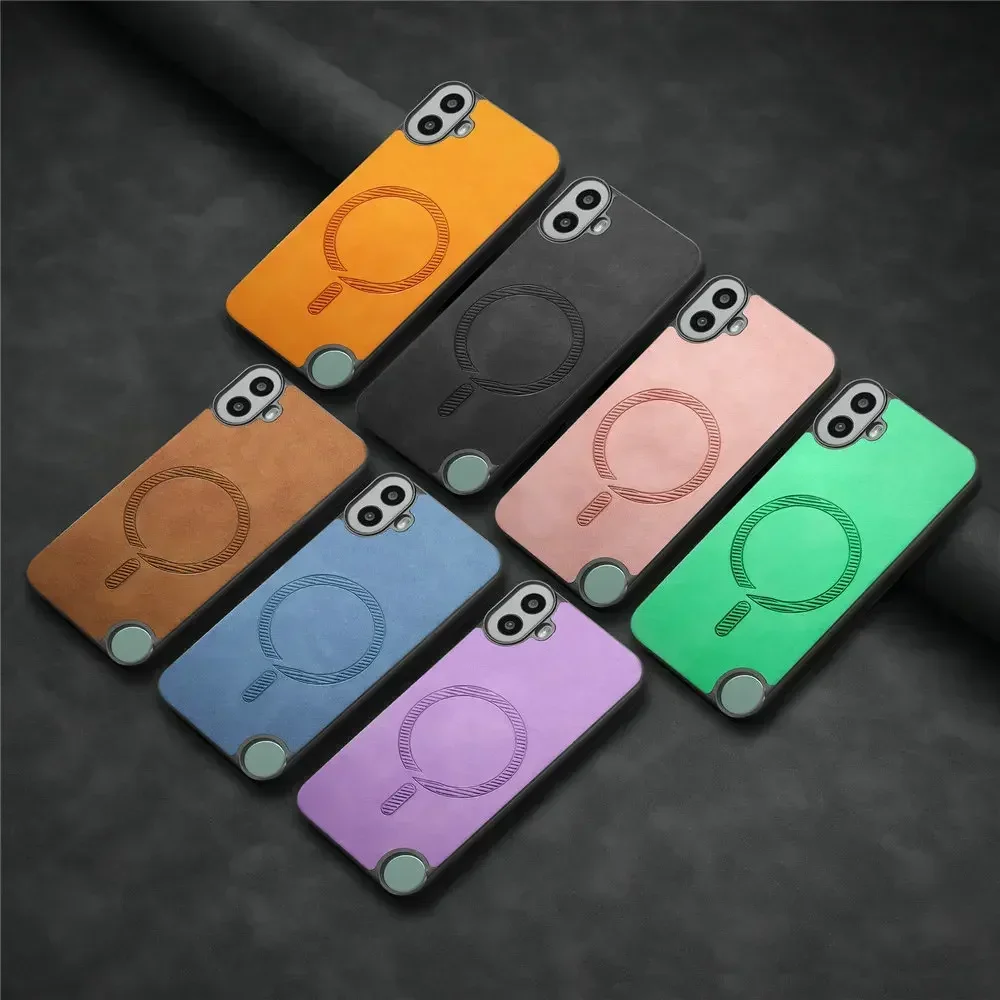 For Nothing CMF Phone 1 2 Pro 3a 4a Luxury Case Magnet Leather Back Panel Wireless Charge Bumper Nothing CMF Phone1 2A + 5G Capa