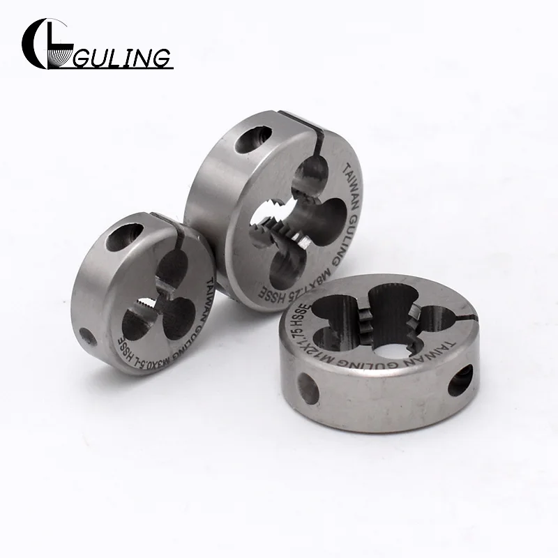 GULING AR-D Round Metric Thread Die tap size M1 M2 M2.5M3M4M5M6-M22 HSSE Round Threading Die Tool For Machining External Threads