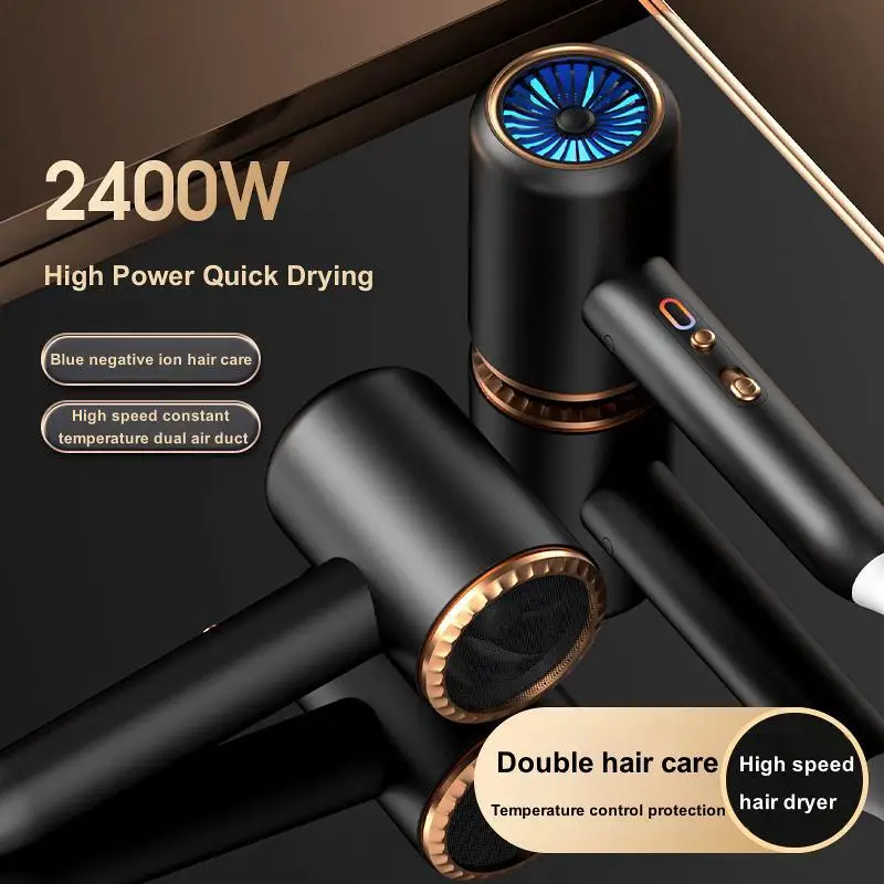 High Speed Turbine Airflow Hair Dryer Low Noise Constant Temperature Fast Drying Device For Household And Hair  Use