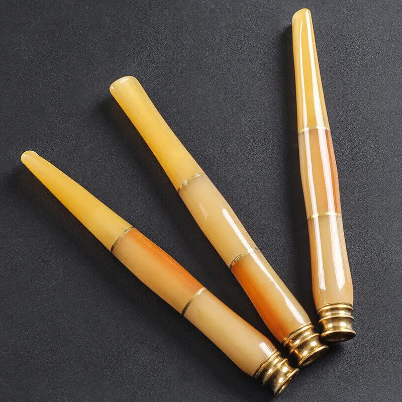 Straight Long Ox Horn Cigarette Holder Microfilter Portable Tobacco Filter Reduce Tar Healthy Reusable Pipe Smoking Tool gifts