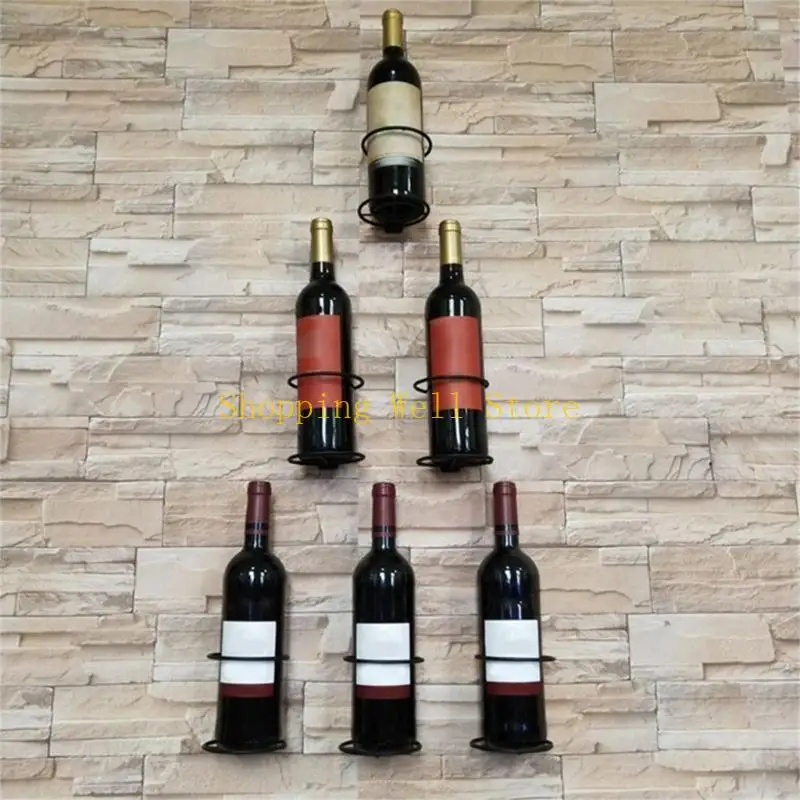 KX4B 6pcs Metal Guochi portaoggetti Organizzatori a parete Porta a bottiglia per vino a parete Fornitura da cucina Decor con